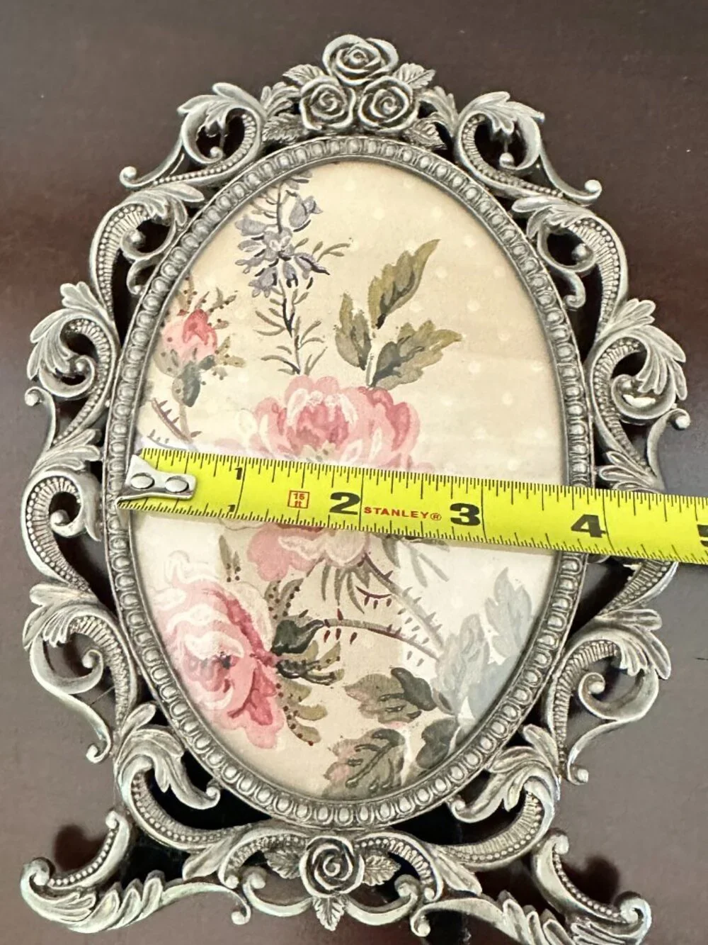 Vintage Oval Ornate Easel Picture Floral Frame Rococo